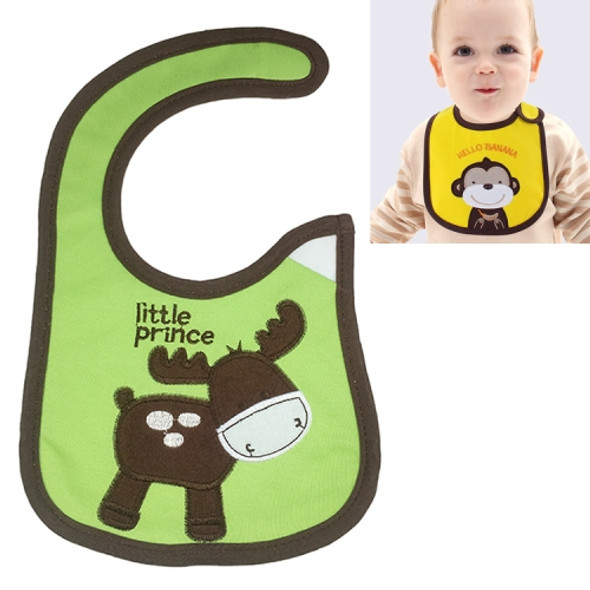 3 PCS Baby Bibs Cute Cartoon Pattern Toddler Baby Waterproof Saliva Towel Cotton Fit 0-3 Years Old  Infant Burp Cloths(Brown deer)