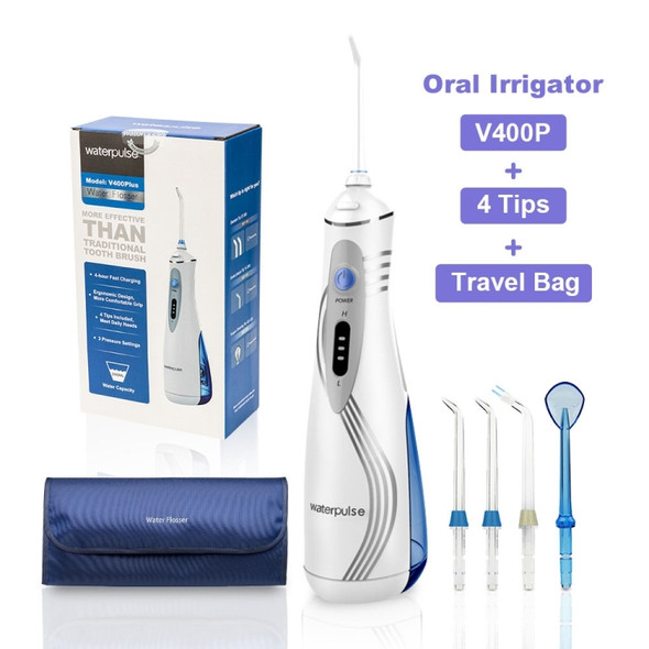 Waterpulse V400Plus Rechargeable USB Dental Cordless Oral Irrigator with Travel Case