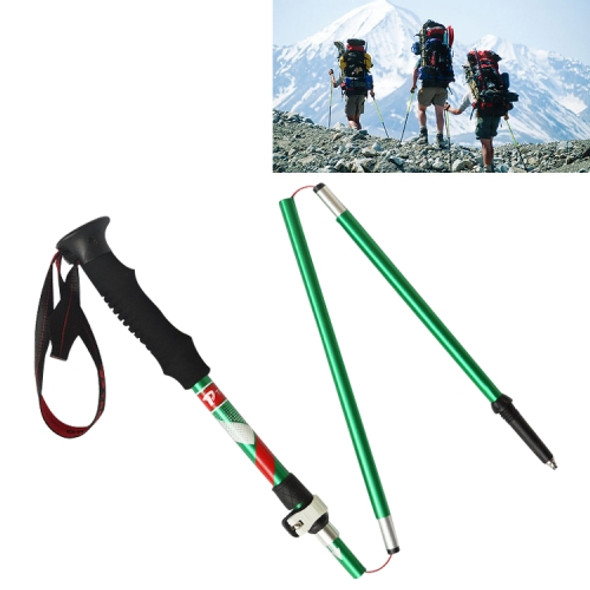 5 Node Portable Foldable Aluminium Alloy Alpenstocks Trekking Poles, Folding Length : 35CM (Green)