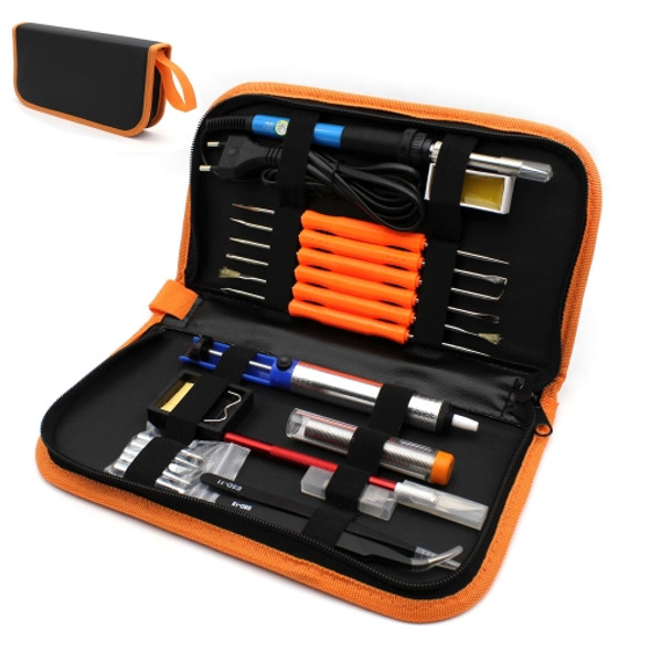 60W Adjustable Temperature Electric Soldering Iron Kit + 5 PCS Tips Portable Welding Repair Tool Tweezers Hobby knife(Orange)