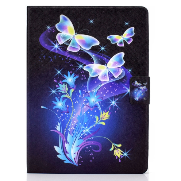 Electric Pressed TPU Colored Drawing Horizontal Flip Leather Case with Holder & Pen Slot For iPad Pro 11 (2018) / (2020) & iPad Air (2020)(Butterflies Flower)