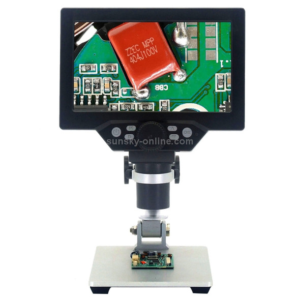 G1200 7 inch LCD Screen 1200X Portable Electronic Digital Desktop Stand Microscope, AU Plug