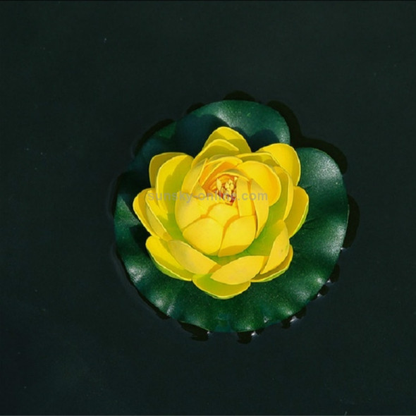 Simulation Floating Lotus Pool Water Tank Decoration, Specification:Small Yellow