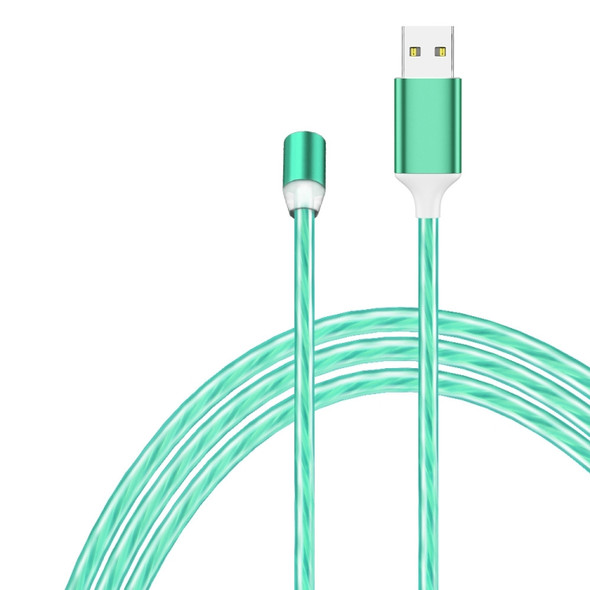 2 in 1 USB to 8 Pin + Micro USB Magnetic Suction Colorful Streamer Mobile Phone Charging Cable, Length: 1m(Green Light)