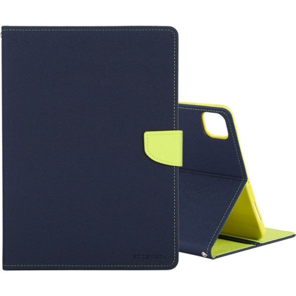 For iPad Pro 12.9 2020 GOOSPERY FANCY DIARY Cross Texture Leather Case with Holder & Card slots & Wallet (Navy Blue)
