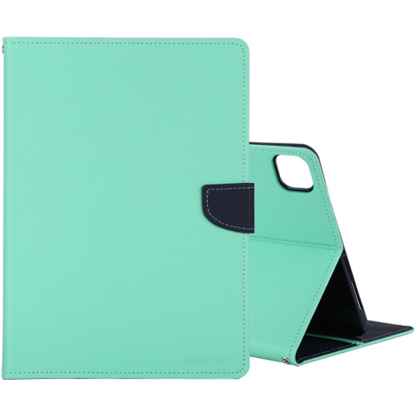 For iPad Pro 12.9 2020 GOOSPERY FANCY DIARY Cross Texture Leather Case with Holder & Card slots & Wallet (Mint Green)