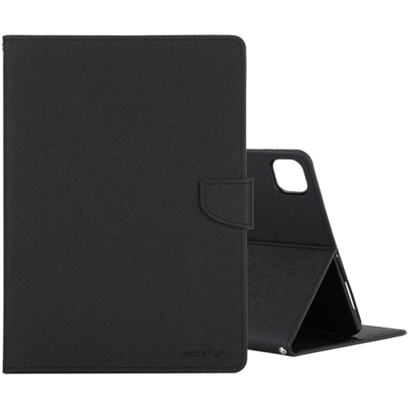 For iPad Pro 12.9 2020 GOOSPERY FANCY DIARY Cross Texture Leather Case with Holder & Card slots & Wallet (Black)