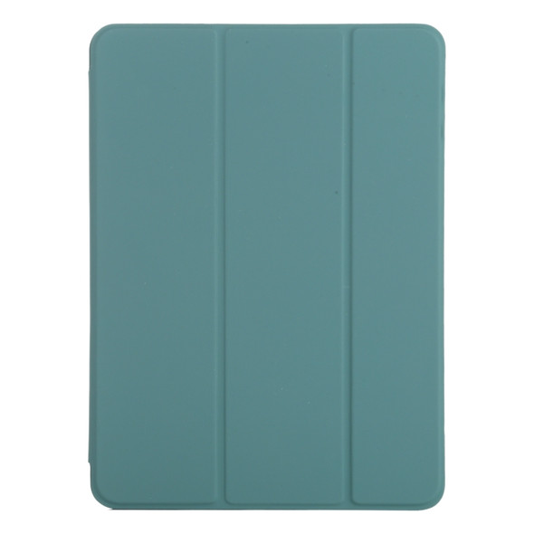For iPad Pro 12.9 inch(2020) Horizontal Flip Ultra-thin Double-sided Clip Non-buckle Magnetic PU Leather Case With Three-folding Holder & Sleep / Wake-up Function(Green)