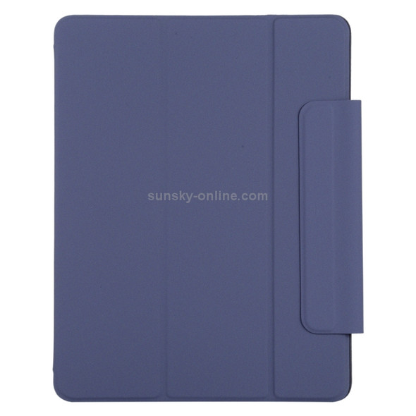 For iPad Pro 12.9 inch(2020) Horizontal Flip Ultra-thin Double-sided Clip Active Buckle Magnetic PU Leather Case With Three-folding Holder & Sleep / Wake-up Function(Dark Blue)