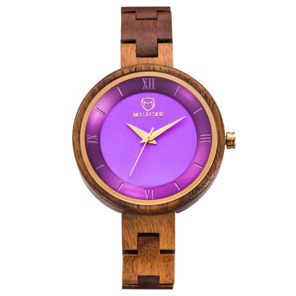 MUJUZE MU-1003 Ladies Wooden Watch Round Large Dial Watch(Acacia)