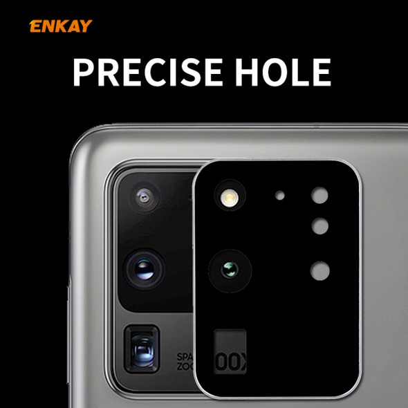 For Samsung Galaxy S20 Ultra Hat-Prince ENKAY Rear Camera Lens Film Aluminium Alloy+PMMA Full Coverage Protector(Silver)