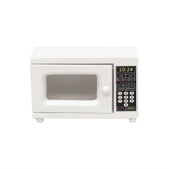 1:12 Model Doll House Kitchen Decoration Fine Microwave Oven(White )