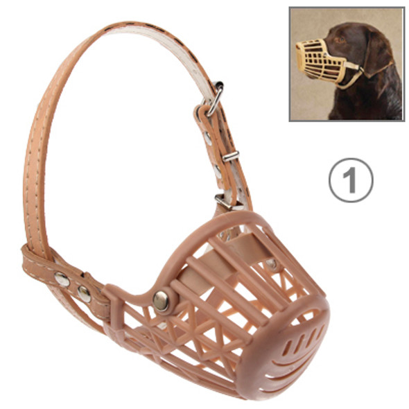 High Quality Adjustable PU Leather Basket Cage Muzzle for Pet Dog Fashion Muzzle Size #1