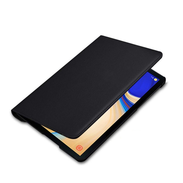 Litchi Texture Horizontal Flip 360 Degrees Rotation Leather Case for Galaxy Tab S4 10.5 T830 / T835, with Holder (Black)