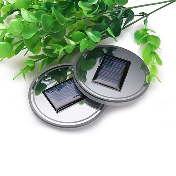 Car Auto Universal Acrylic Solar USB Charger Water Cup Groove LED Ambient Light(Blue Light)