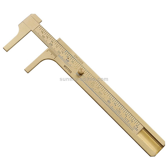 4 PCS Brass Retro Drawing Ruler Measuring Tools, Model: 0-120mm Caliper Double Scale