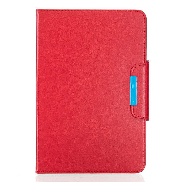 For 8 inch Universal Solid Color Horizontal Flip Leather Case with Card Slots & Holder & Wallet(Red)