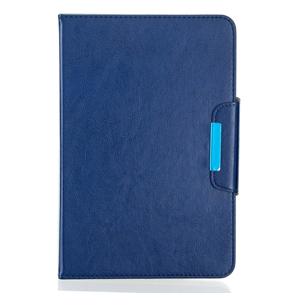 For 8 inch Universal Solid Color Horizontal Flip Leather Case with Card Slots & Holder & Wallet(Navy Blue)
