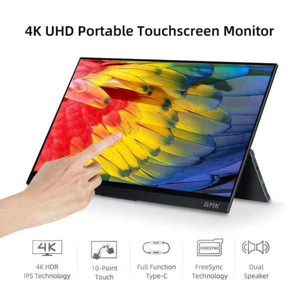 GMK KD1 14 inch 3840x2160P UHD Portable Touch Screen Monitor, US Plug