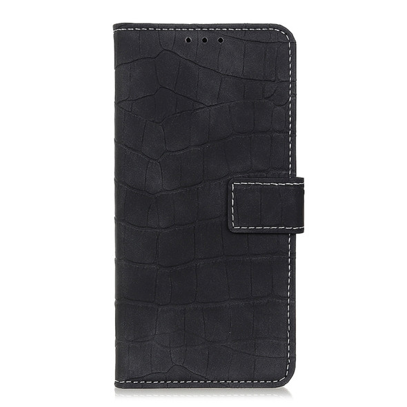 For LG K50S Crocodile Texture Horizontal Flip Leather Case with Holder & Card Slots & Wallet(Black)