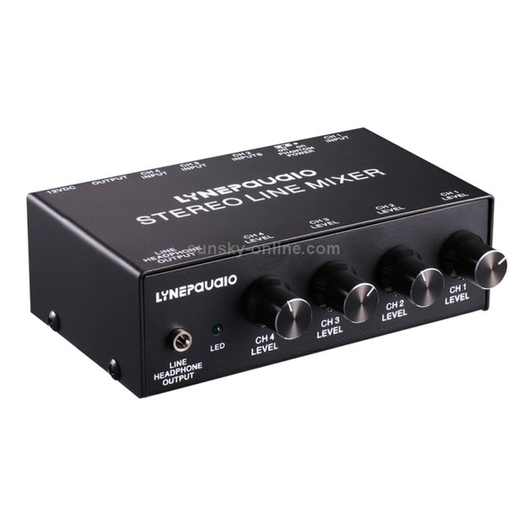 LINEPAUDIO B895 Five-channel Stereo Microphone Mixer with Earphone Monitoring(Black)
