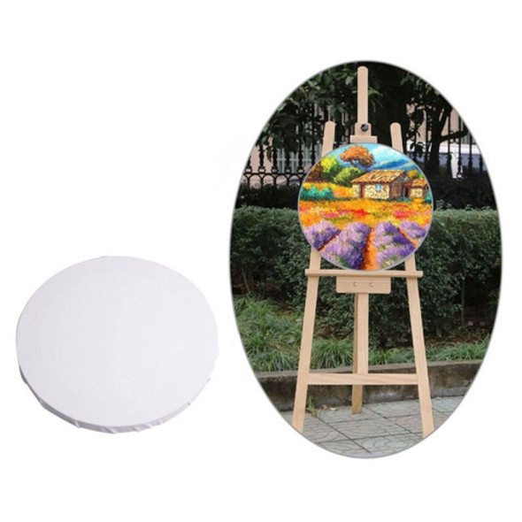 2 PCS White Panel Round Canvas Board Wooden Painting Frame, Size: 40cm
