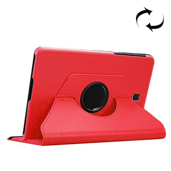 Litchi Texture Horizontal Flip 360 Degrees Rotation Leather Case for Galaxy Tab S4 10.5 T830 / T835, with Holder (Red)