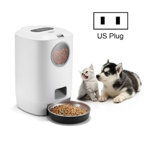 4.5L Smart Pet Cat Dog Bowl Food Automatic Dispenser Feeder  With Timer Auto Electronic Feeder With Metal Food Tray, Specification: US Plug