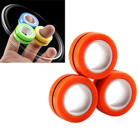 Spinner Toy Magnetic Ring Anti-Anxiety Game Finger Toy (Orange)