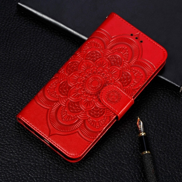 Mandala Embossing Pattern Horizontal Flip Leather Case for iPhone 11 Pro, with Holder & Card Slots & Wallet & Photo Frame & Lanyard(Red)