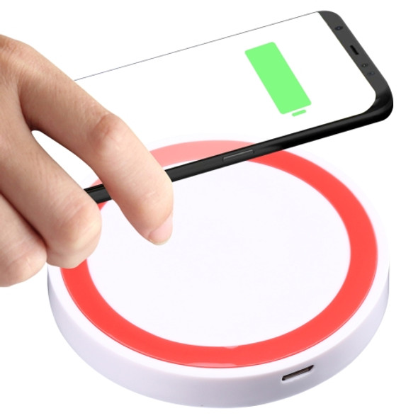 Qi Standard Wireless Charging Pad, for iPhone 8 / 8 Plus / X &  Samsung / Nokia / HTC and Other Mobile Phones (White + Orange)