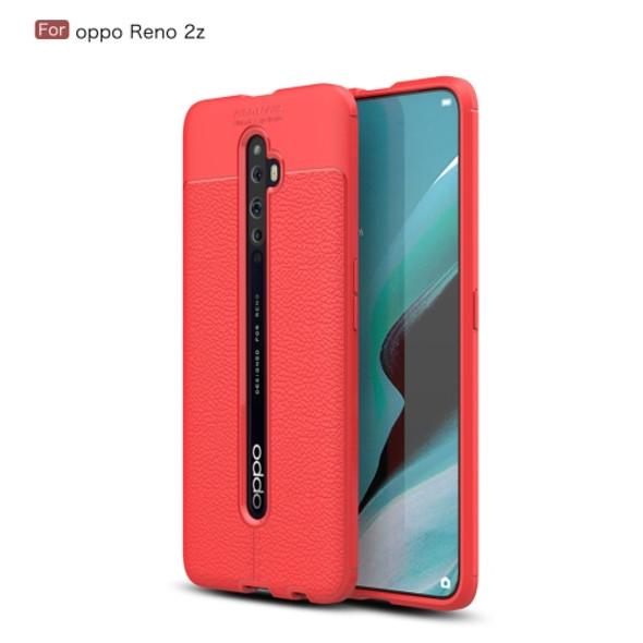 For OPPO Reno2 Z Litchi Texture TPU Shockproof Case(Red)