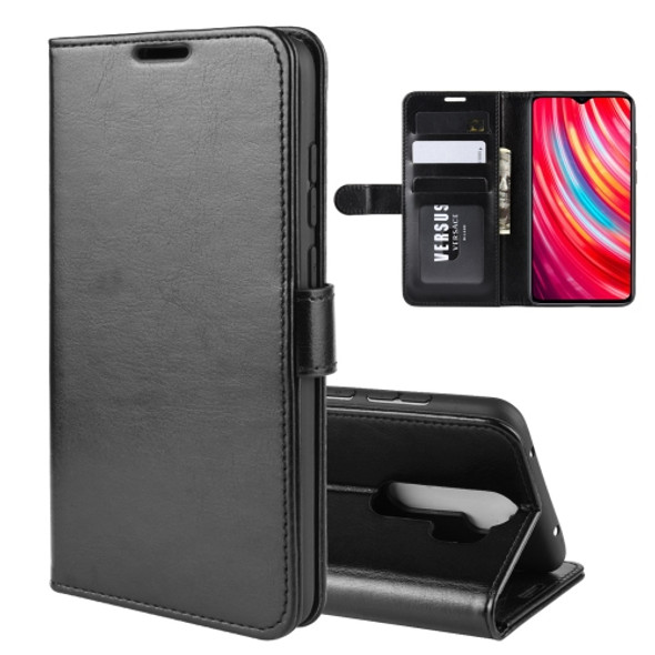 For Xiaomi Redmi Note 8 Pro R64 Texture Single Fold Horizontal Flip Leather Case with Holder & Card Slots & Wallet(Black)