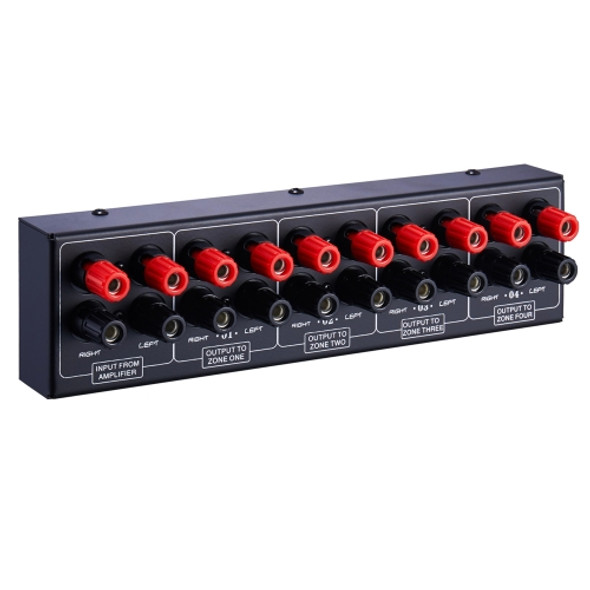 1 In And 4 Out Amplifier Sound Speaker Distributor, 4-Area Sound Source, Signal Distribution Panel, Single Audio Input, 300W Per Channel