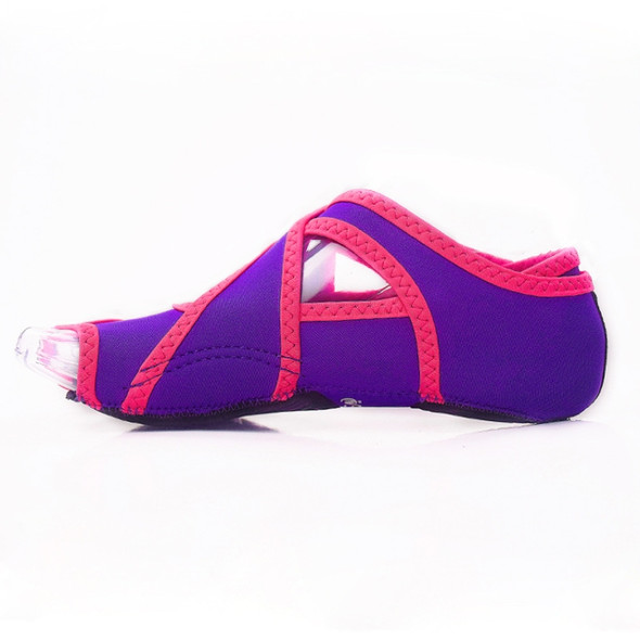 HiSEA 0030 Cross Instep Non-Slip Fingerless Dance Shoes Yoga Shoes, Size: L (39-40)(Lavender)