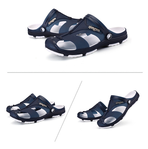 Summer Men Slippers Beaches Waterproof Upstream Breathable Sandals, Size: 41(Dark Blue)