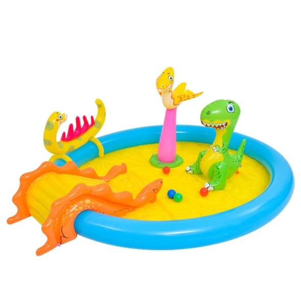 Home Large Cartoon Animal Drama Pool Water Spray Inflatable Swimming Pool Slide Pool( Dinosaur )