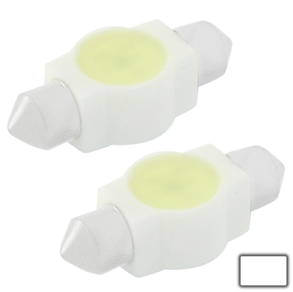 36mm 1.5W White Ceramic LED Car Signal Light Bulb, DC 12V (Pair)