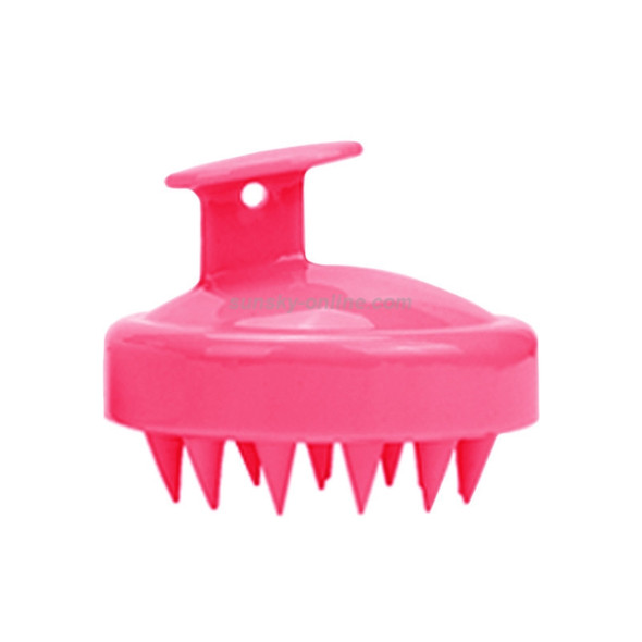 Silicone Head Scalp Massage Brush Hair Washing Scalp Cleanse Comb (Rose Red)