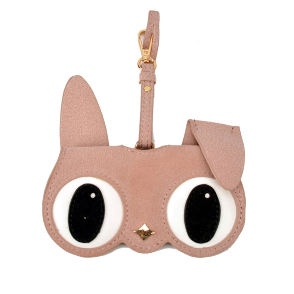 Cute And Funny PU Sunglasses Case Portable Glasses Case With Hanging Buckle, Colour: Cute Rabbit (Naked Pink)