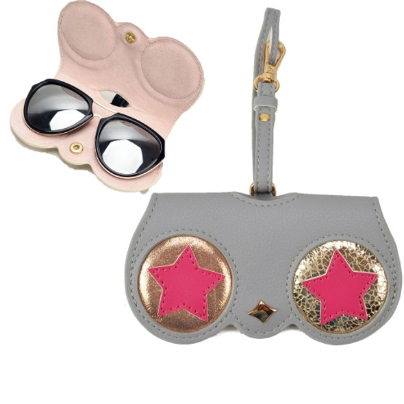 Cute And Funny PU Sunglasses Case Portable Glasses Case With Hanging Buckle, Colour: Five-pointed Star