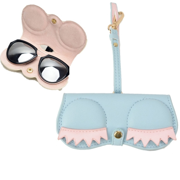 Cute And Funny PU Sunglasses Case Portable Glasses Case With Hanging Buckle, Colour: Eyelashes