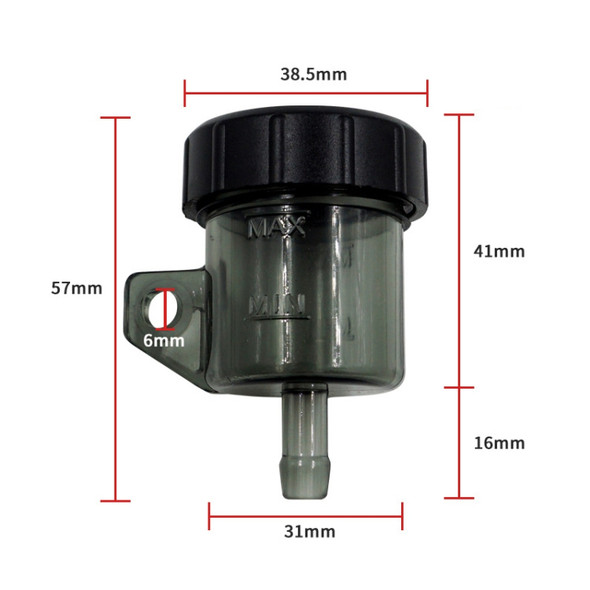2 PCS Motorcycle Modification Accessories Off-Road Vehicle Large Displacement Straight Pump Transparent Oil Cup Brake Pump Modified Oil Pot(Straight Transparent)