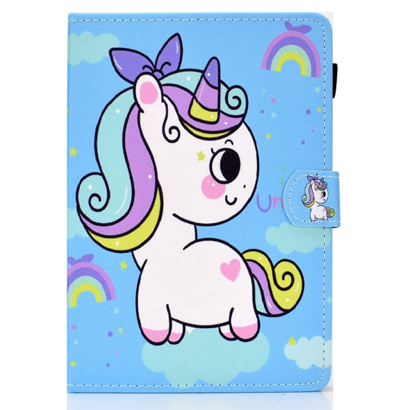 Painted Pattern TPU Horizontal Flip Leather Protective Case For Universal 10 inch(Rainbow Unicorn)