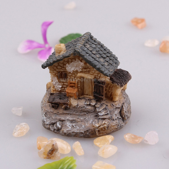 Micro Landscape Potted Bonsai Chinese Stone House Decoration Small Ornaments Color Random Delivery(Section 1 Size: 3.8x3.5 cm)