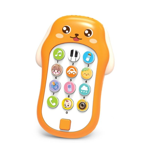 Mini Baby Cartoon Intelligent Early Education Simulation Mobile Phone Toy(Yellow)