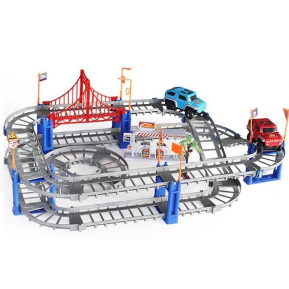 Assembled Track Electric Car DIY Educational Children Toys(Grey)