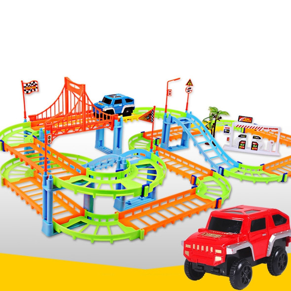 Assembled Track Electric Car DIY Educational Children Toys(Colorful)