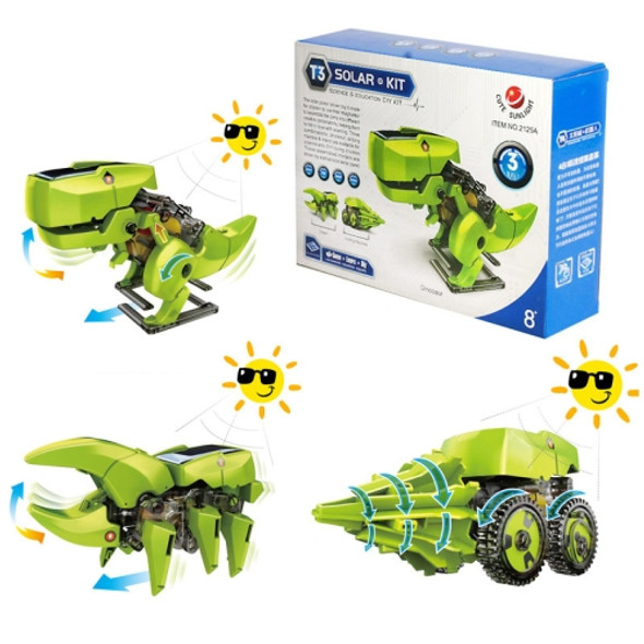 2125A 3 in 1 Solar Dinosaur Robot Kit DIY Puzzle Science Assembling Toy
