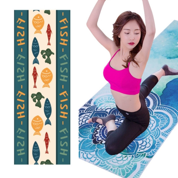 Printed Soft Yoga Mat Non-Slip Yoga Towel, Size: 185 x 65cm(Fishing)